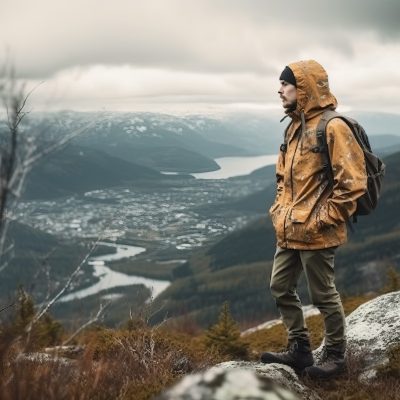 Man travel backpacker hiking (Ai generated)